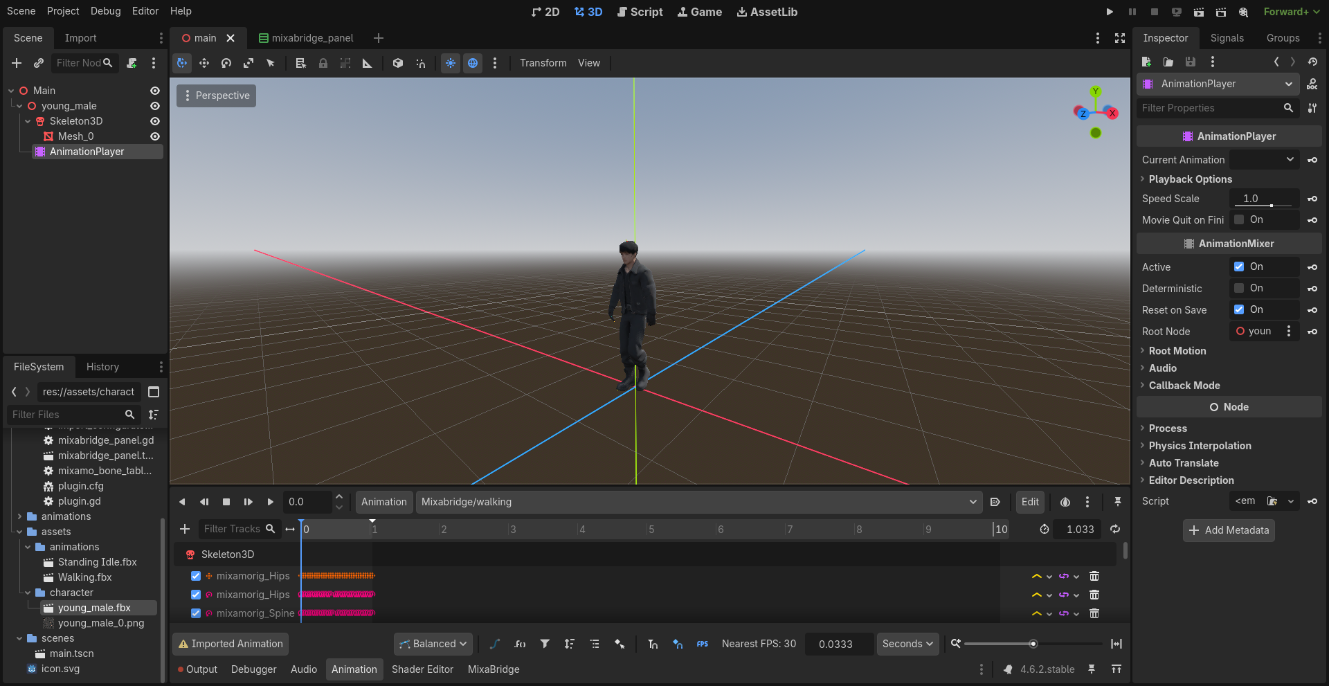 Playing animation